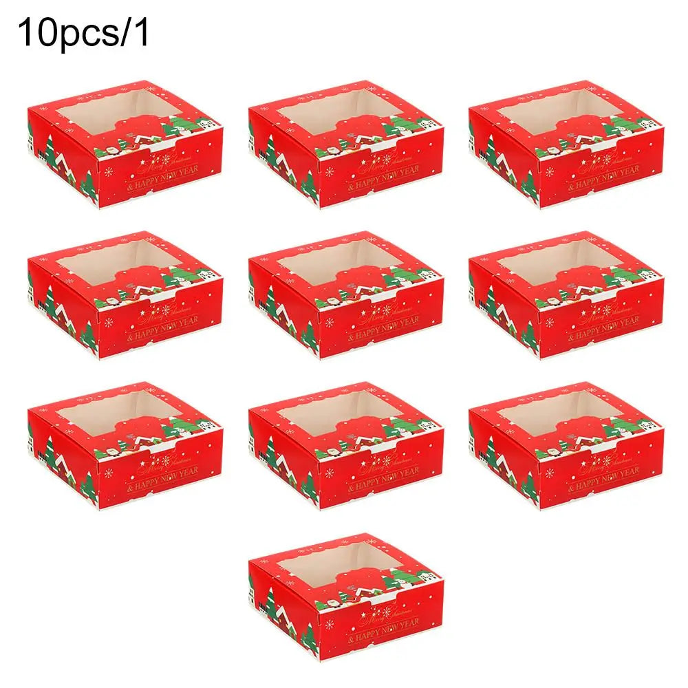 1/10pcs Nougat Cupcake Biscuit Gift Wrapping Box Cake Packaging Box Christmas Gift Box Christmas Cardboard Cake Boxes