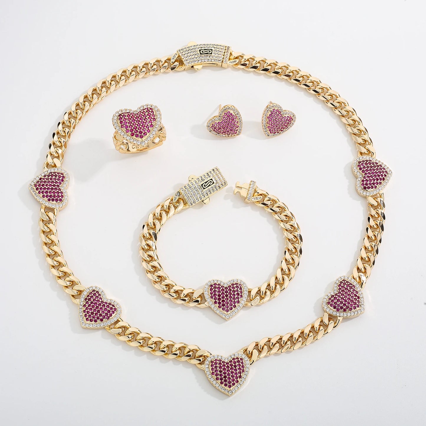 14K Gold Plated Copper heart Necklace for Men Women Adjustable 45-55cm Minimalist Jewelry