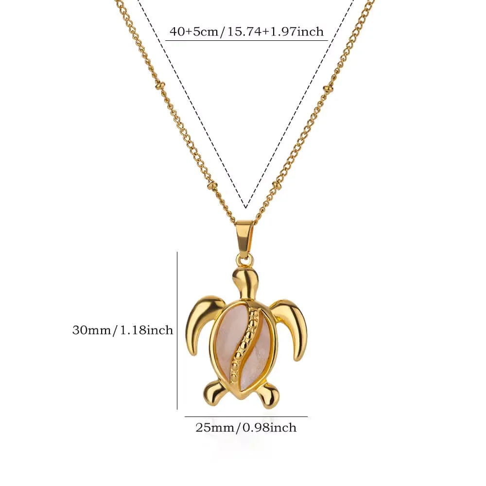 Colorful Sea Turtle Charm Necklaces For Women Gold Color Stainless Steel Animal Choker Necklaces Party Christmas Jewelry Gifts