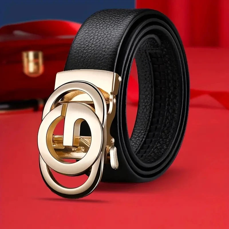 Genuine Leather Belt Metal Alloy Automatic Buckle Brand Luxury Design Waist Belts for Men Strap Male Men belts