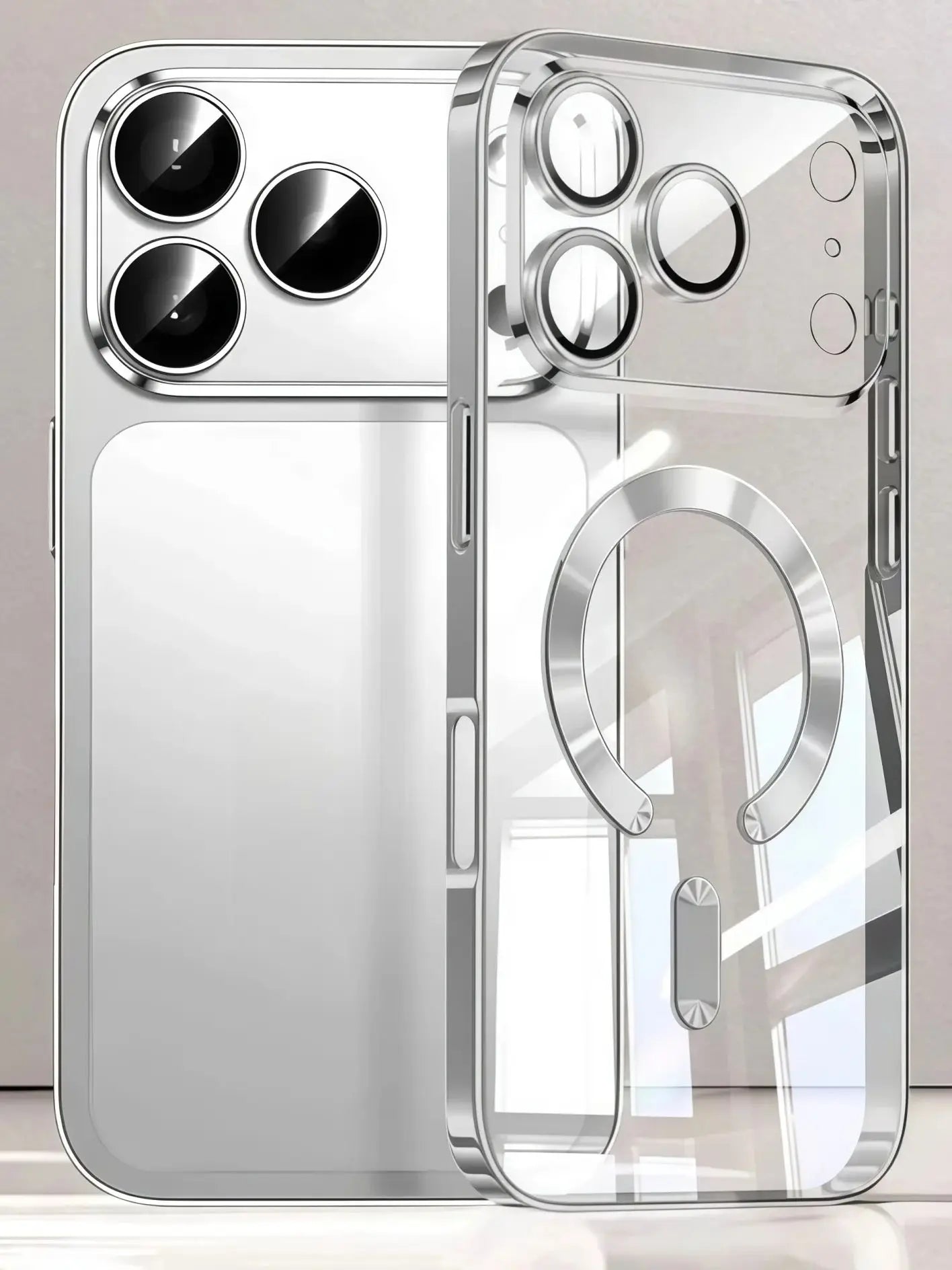 Camera Protection Clear Luxury Plating Cover Soft TPU Drop Protective With Magnetic Phone Case For iPhone17Pro Max/17Pro/Air/17