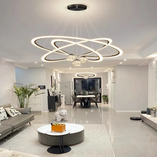 Modern LED Chandeliers Indoor Remote Dimming Lighting Lamp For Living Room Bedroom Lamps star Decor Lusters Lights Droppshiping