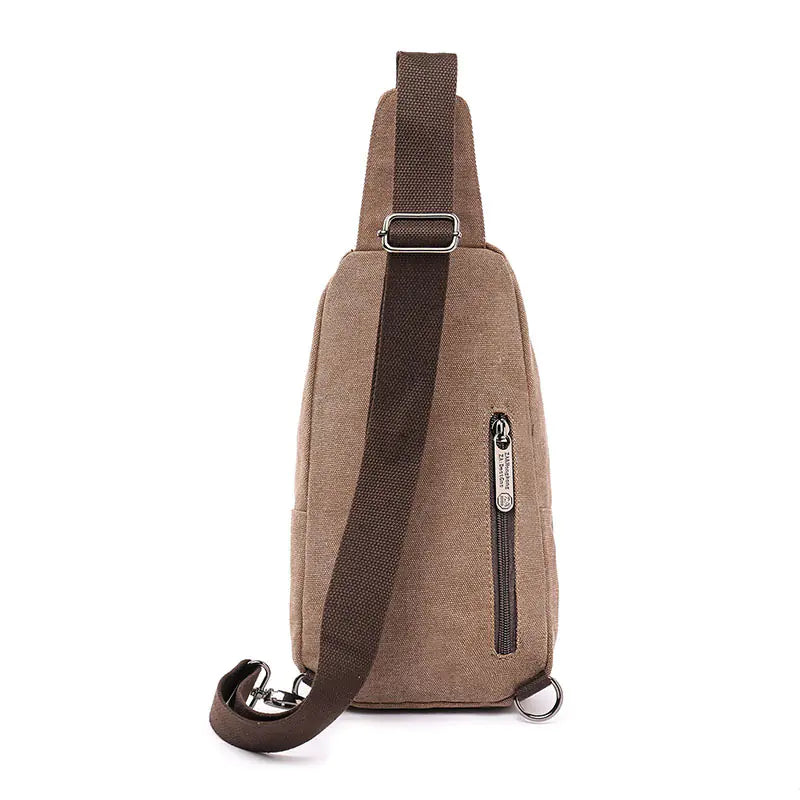 Men's Canvas Chest Bag, Outdoor Sports Crossbody Bag