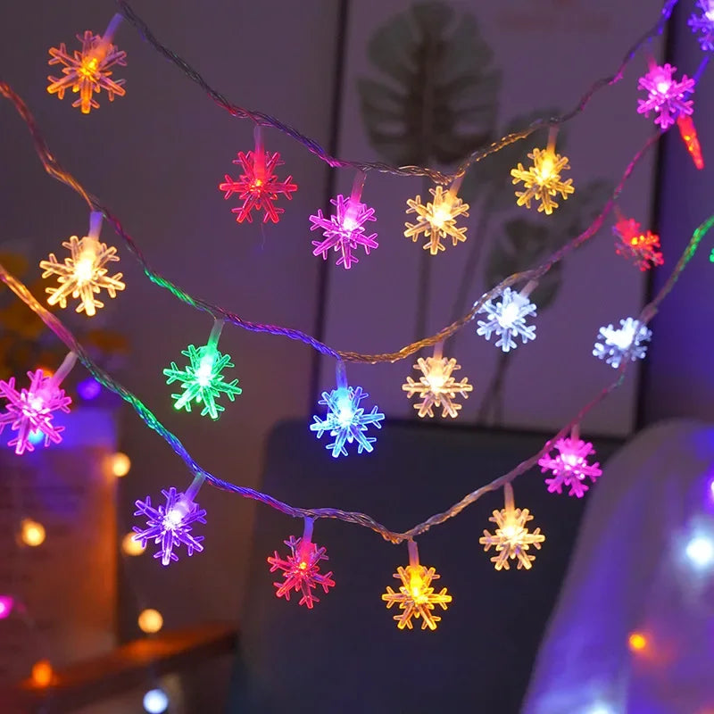 10M USB/Battery Power Snowflake LED String Lights Garland Lights Outdoor Lamp Wedding Garden Fairy Lights Christmas Decoration
