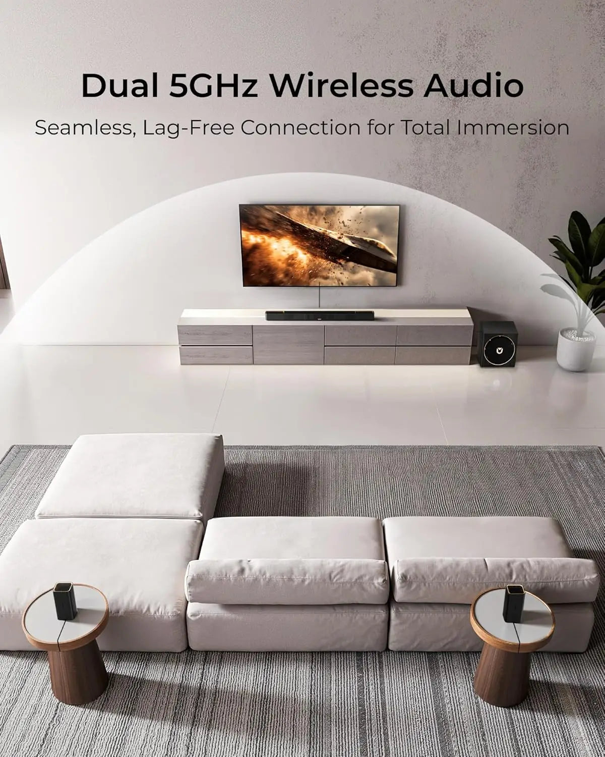 ULTIMEA 5.1.4 Surround SoundSystem TV Soundbar with Dolby Atmos&APP Control, Home Cinema Bluetooth Speaker&8" Wireless Subwoofer