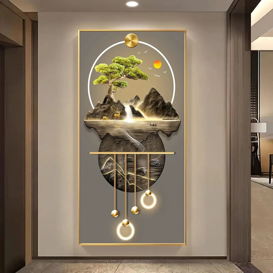 Elegant Modern Abstract Camellia Canvas Wall Art Posters, Frameless Botanical White Flower and Gold Leaf Painting, Perfect for E