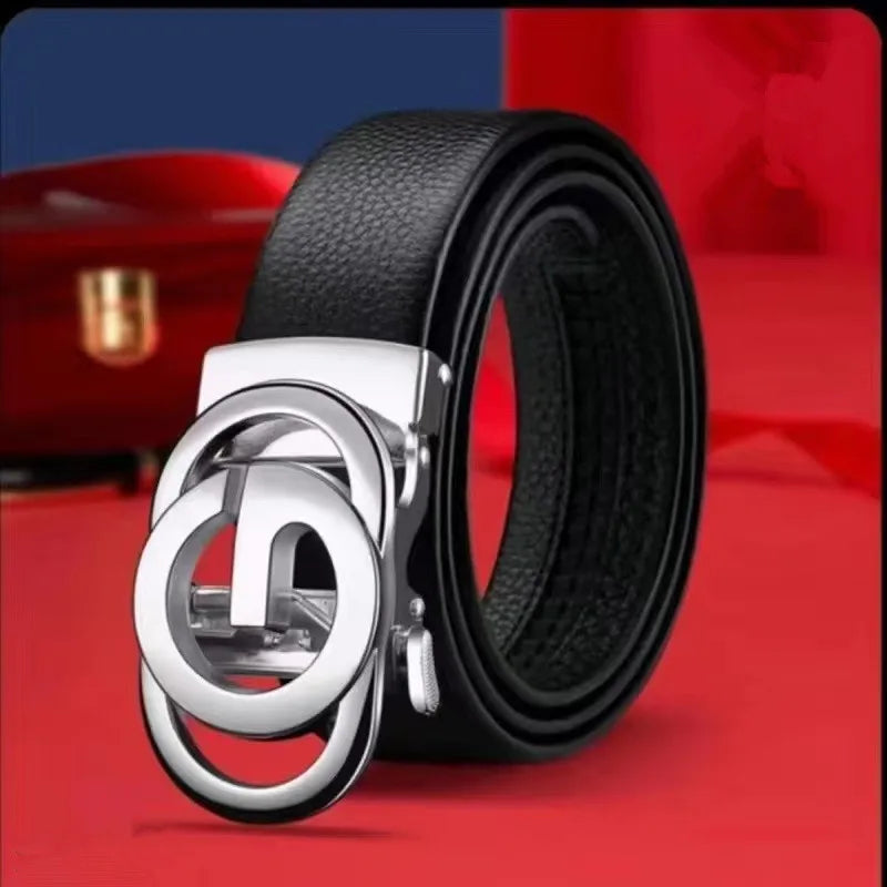Genuine Leather Belt Metal Alloy Automatic Buckle Brand Luxury Design Waist Belts for Men Strap Male Men belts