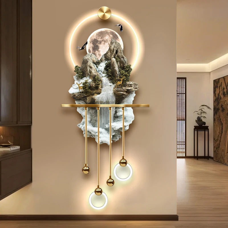 Original Design Magical Landscape Hanging Painting LED Luminous Decoration Painting Home Art Interior Art Wall for livingroom