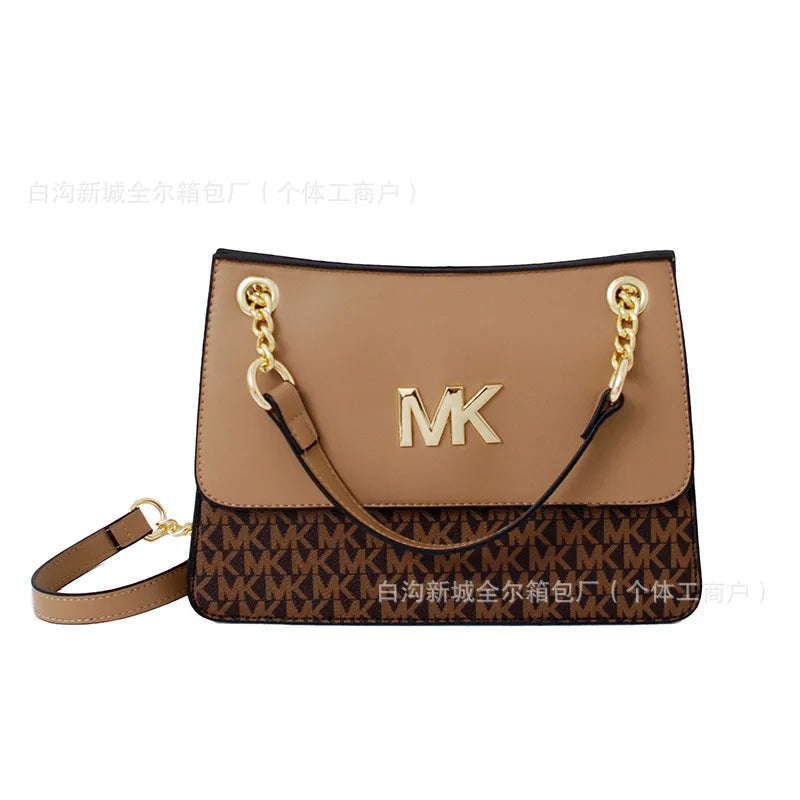 2025 Women's Small Square Bag - Shoulder Chain Design, Contrast Color, Stylish Texture, Large Capacity