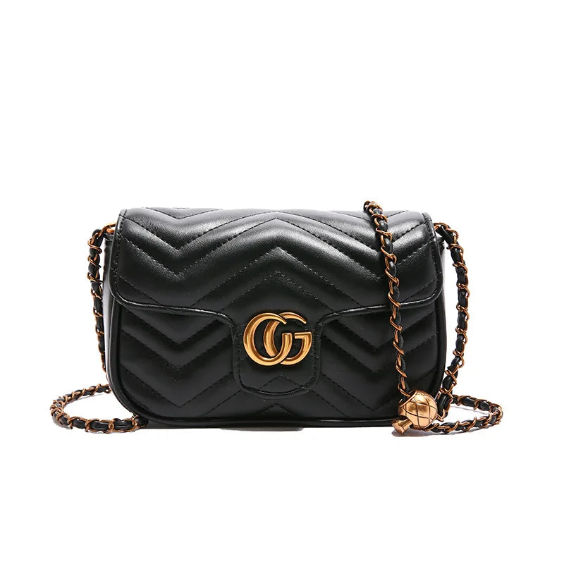 2025 Luxury Design Women's Small Square Stylish Handbag Chain Crossbody Shoulder Handbags Luxury Embroidered Check Square Bag