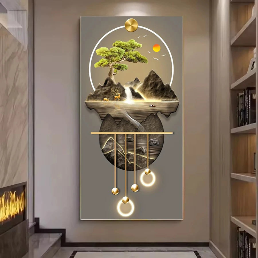 Elegant Modern Abstract Camellia Canvas Wall Art Posters, Frameless Botanical White Flower and Gold Leaf Painting, Perfect for E