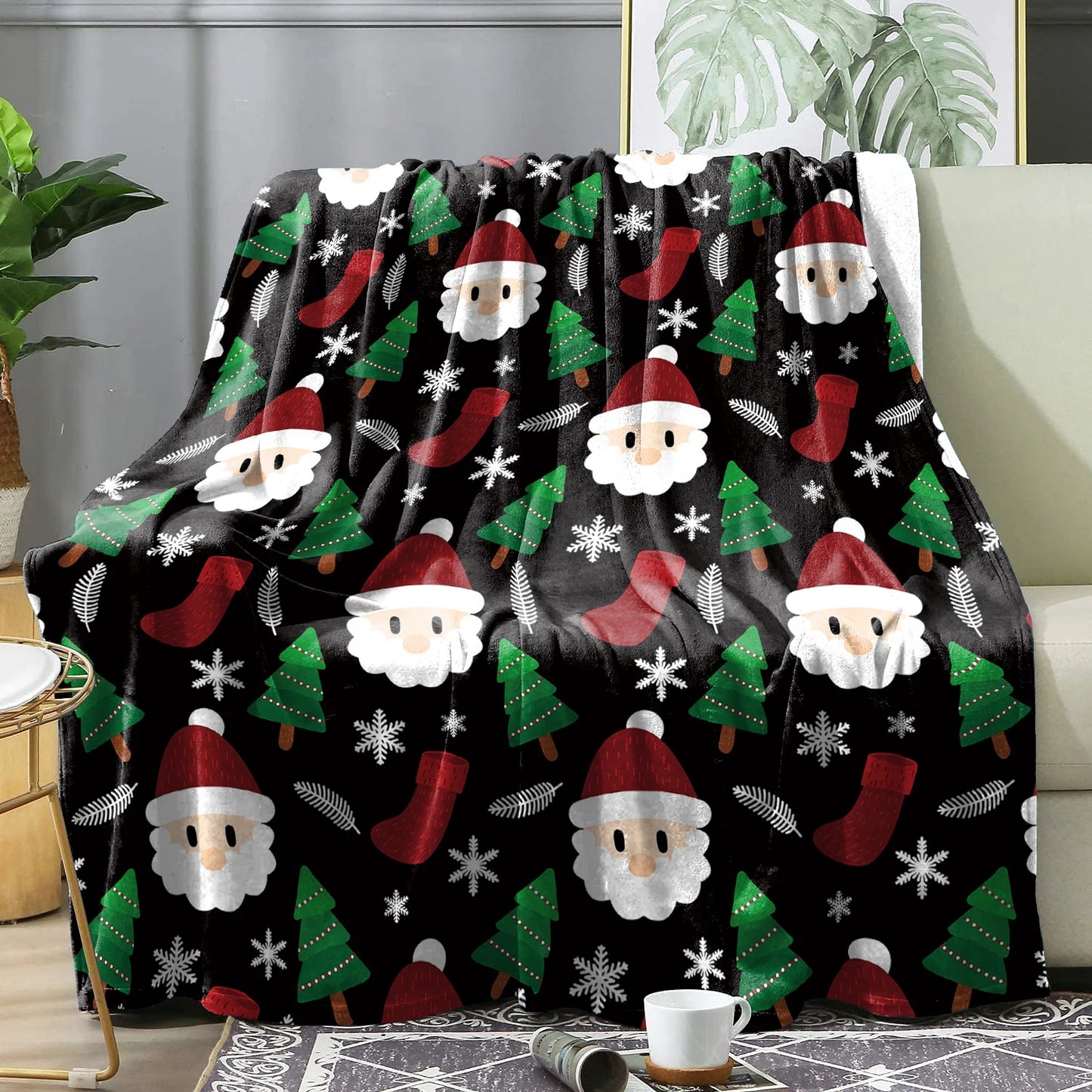 Christmas Red Plaid Winter Blanket Bedspreads Warm Soft Flannel Throw Blanket Decorative Home Bedding Blanket Cover Holiday Gift