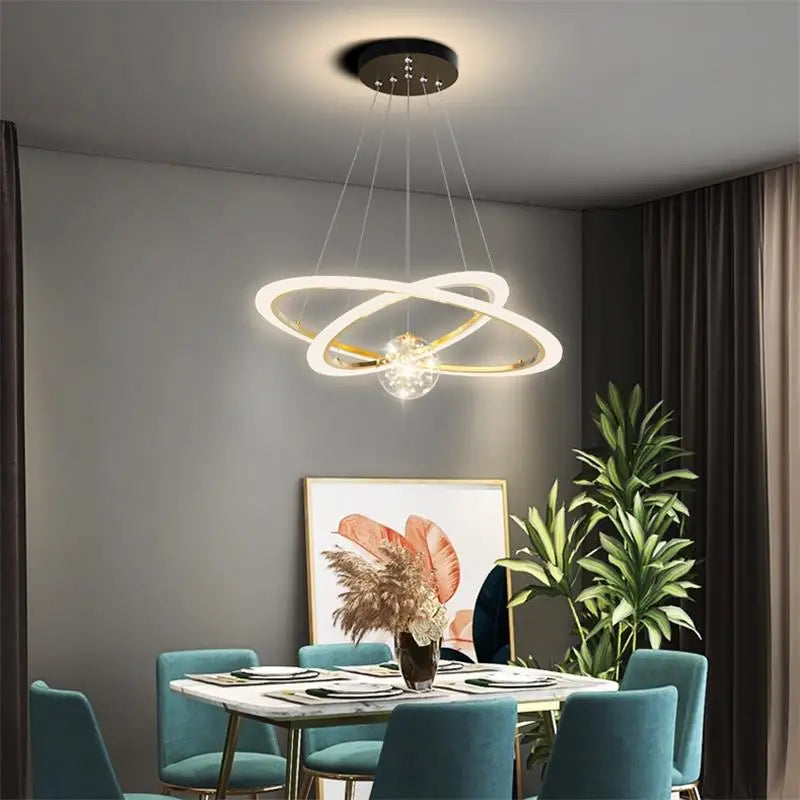 Modern LED Chandeliers Indoor Remote Dimming Lighting Lamp For Living Room Bedroom Lamps star Decor Lusters Lights Droppshiping