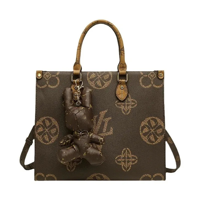 Guangzhou Women's Luxury Handbag Large Capacity Single Shoulder Bag New 2023 High-End Feel Flower Pattern Tote Bag