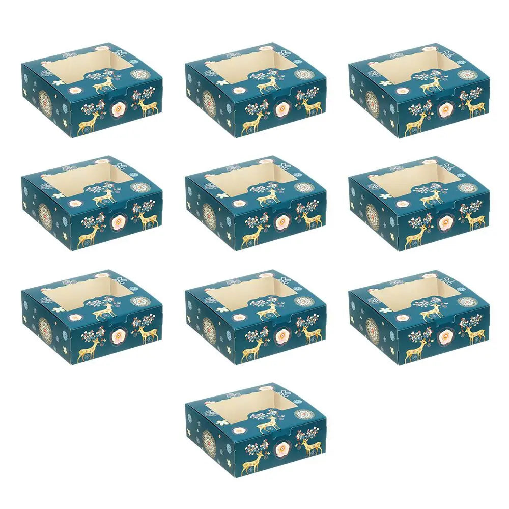 1/10pcs Nougat Cupcake Biscuit Gift Wrapping Box Cake Packaging Box Christmas Gift Box Christmas Cardboard Cake Boxes