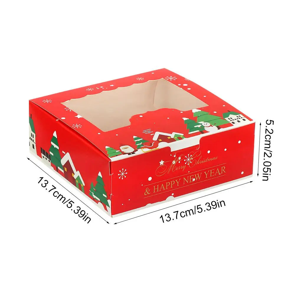 1/10pcs Nougat Cupcake Biscuit Gift Wrapping Box Cake Packaging Box Christmas Gift Box Christmas Cardboard Cake Boxes