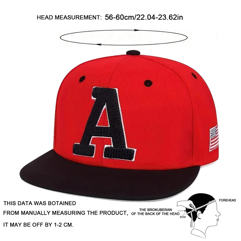 Fashion Men Hip Hop Cap A Letter Embroidery Baseball Caps cotton Snapback Hat Adult adjustment Outdoor Casual Sun Hats Bone