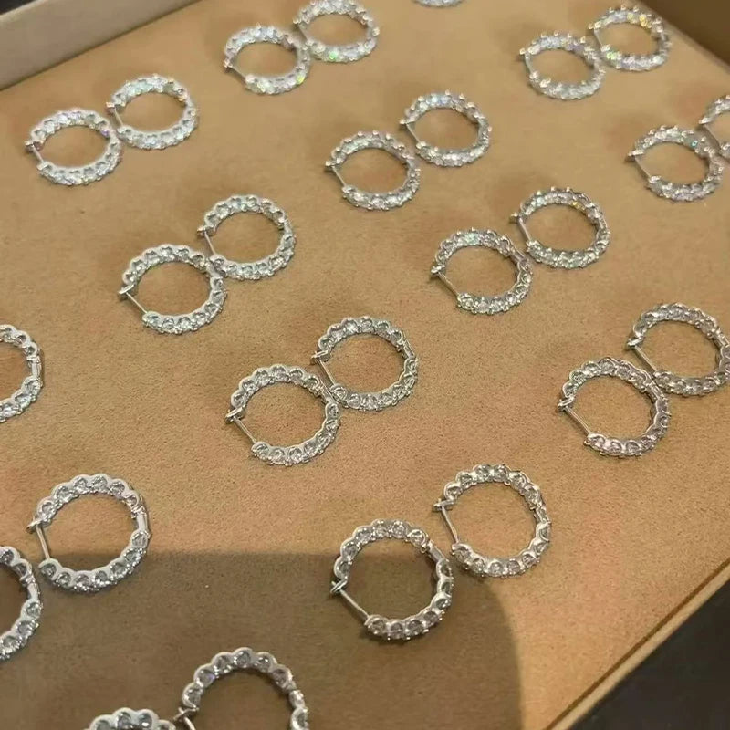 Classic Full Moissanite Earring for Women 925 Sterling Silver Jewelry Fashion Women's Moissanite Diamond Flower Earrings