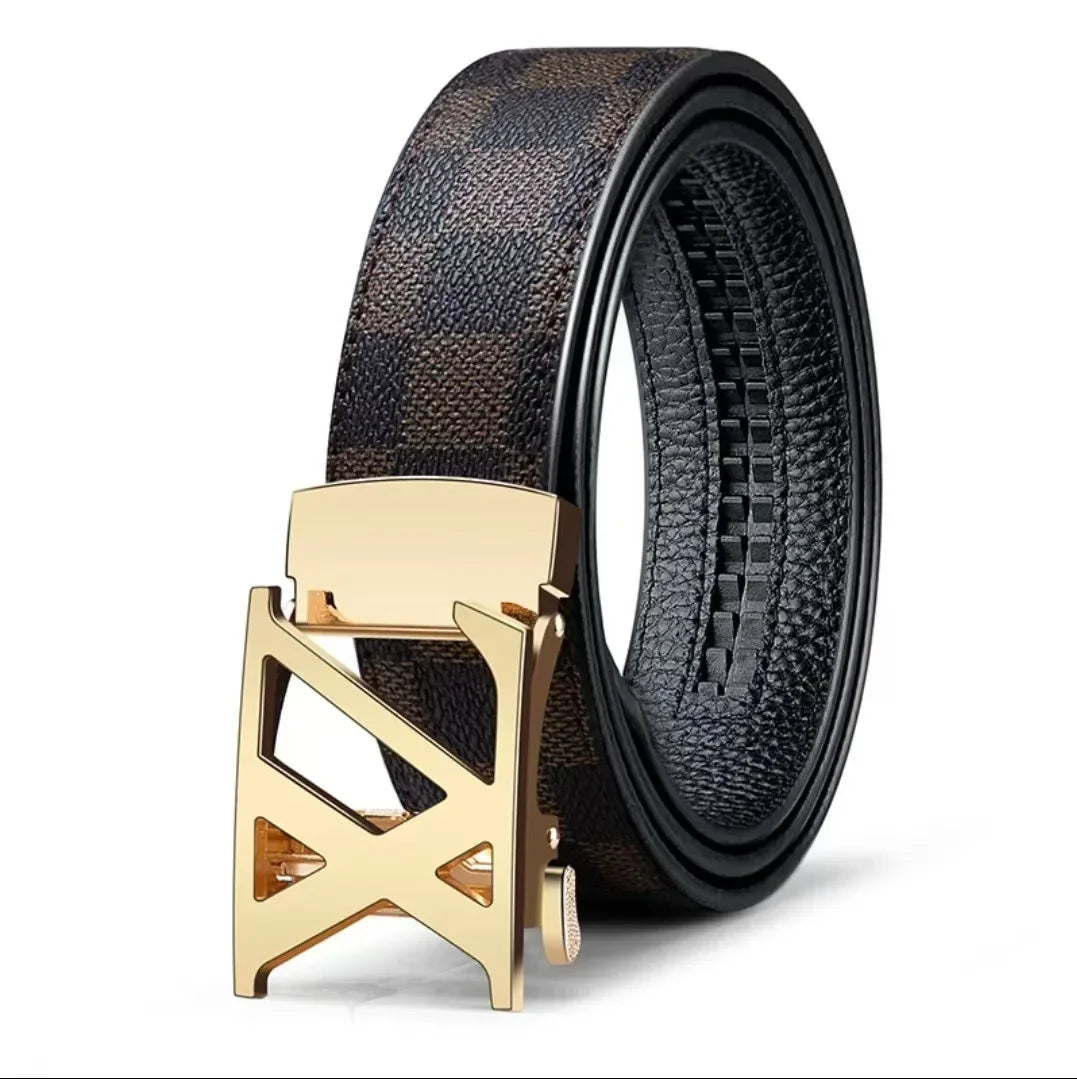 New Men's Genuine Leather Belt Automatic Buckle Casual Luxury Business Trend Pure Calfskin Waist Belt for Men