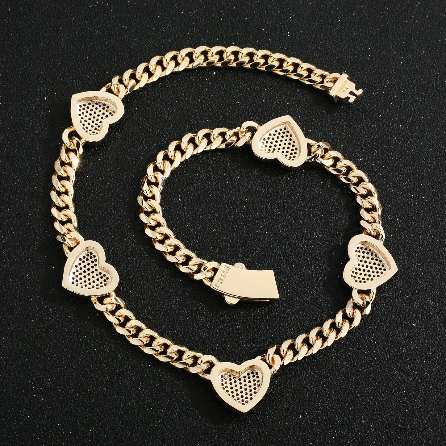 14K Gold Plated Copper heart Necklace for Men Women Adjustable 45-55cm Minimalist Jewelry