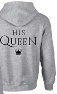 The King His Queen Letter Lover Hoodies Spring Autumn Couple Sweatshirt Woman Clothes Harajuku Hoodies 1 PCS