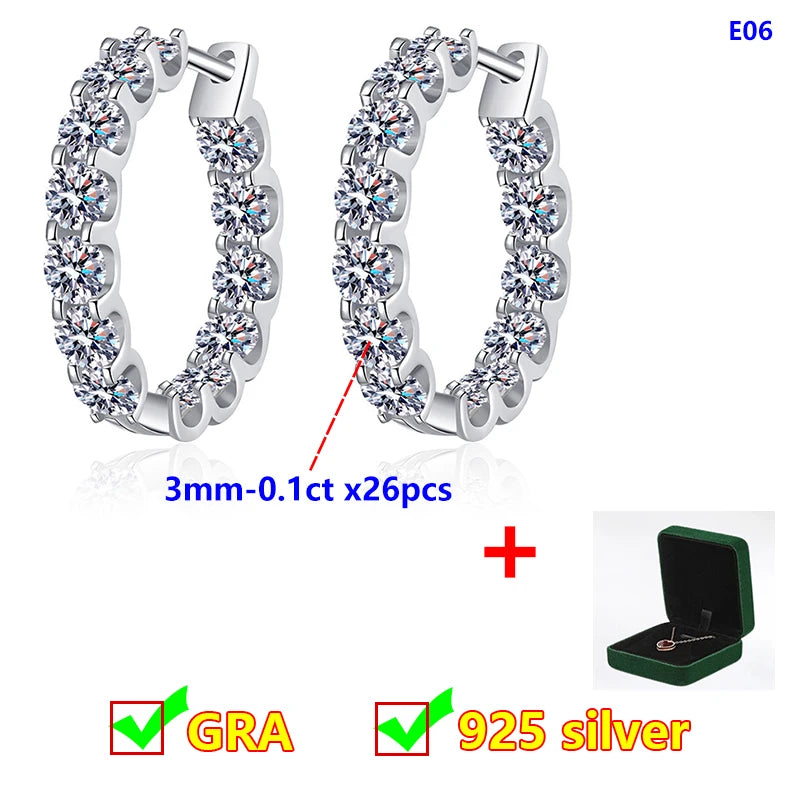 Classic Full Moissanite Earring for Women 925 Sterling Silver Jewelry Fashion Women's Moissanite Diamond Flower Earrings