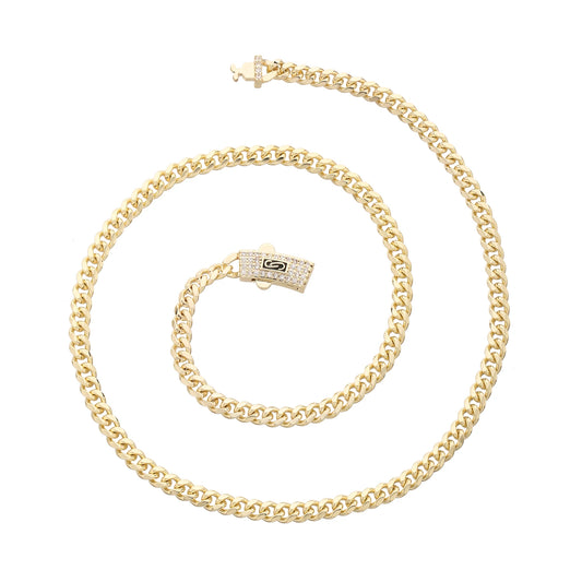 14K Gold Plated Brass Monaco 4mm Necklace High Quality Fashion Versatile Men's and Women's Jewelry Free Shipping Item
