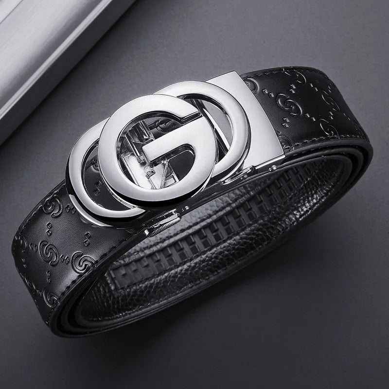 Men Belts Metal Luxury Brand Automatic Buckle Leather High Quality Belt for Men Business Work Casual Designer Fashion Belts