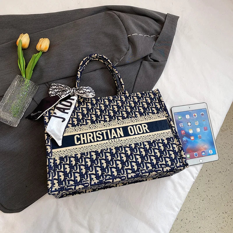 Large Tote Bag for Women 2026 | Spacious Canvas Shopper & Shoulder Bag, Fashionable Underarm Carryall for Daily Use