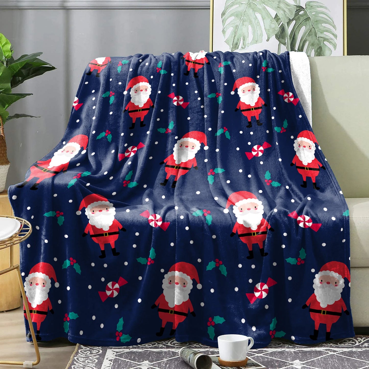 Christmas Red Plaid Winter Blanket Bedspreads Warm Soft Flannel Throw Blanket Decorative Home Bedding Blanket Cover Holiday Gift