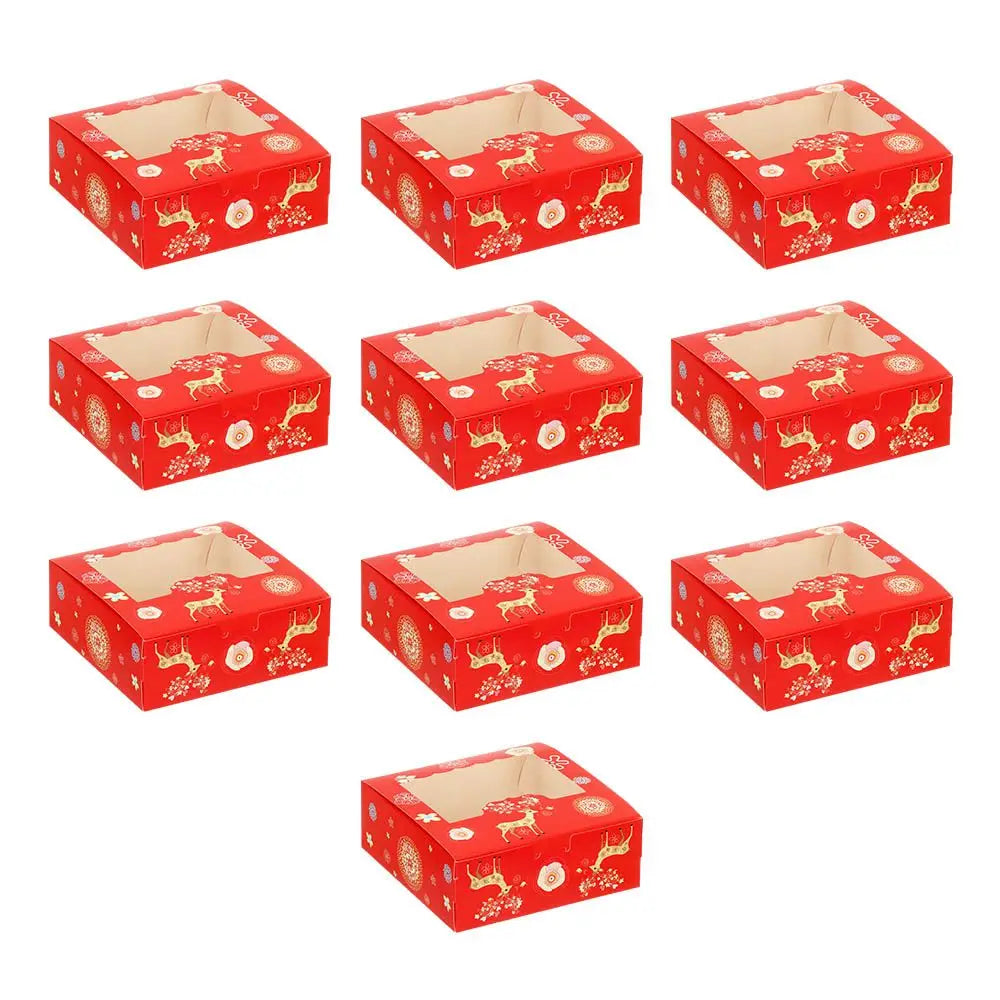 1/10pcs Nougat Cupcake Biscuit Gift Wrapping Box Cake Packaging Box Christmas Gift Box Christmas Cardboard Cake Boxes