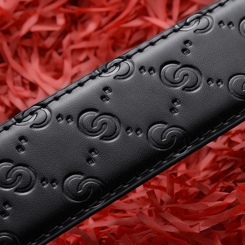 Fashionable Business Men's Belt Luxury Alloy Buckle Belt High Quality Material Leather Soft Belt Paired with Suit Pants and Jean