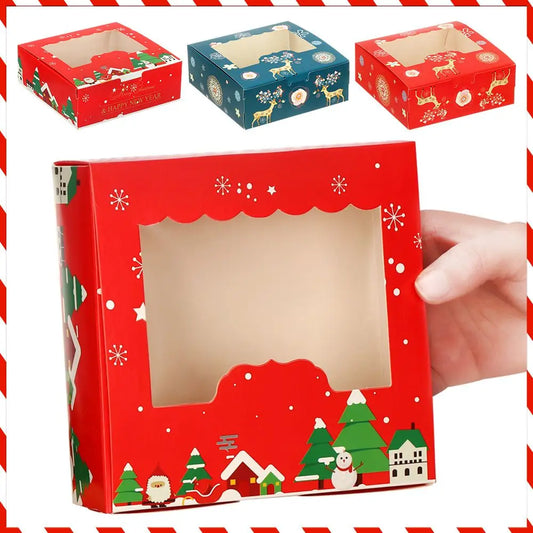 1/10pcs Nougat Cupcake Biscuit Gift Wrapping Box Cake Packaging Box Christmas Gift Box Christmas Cardboard Cake Boxes