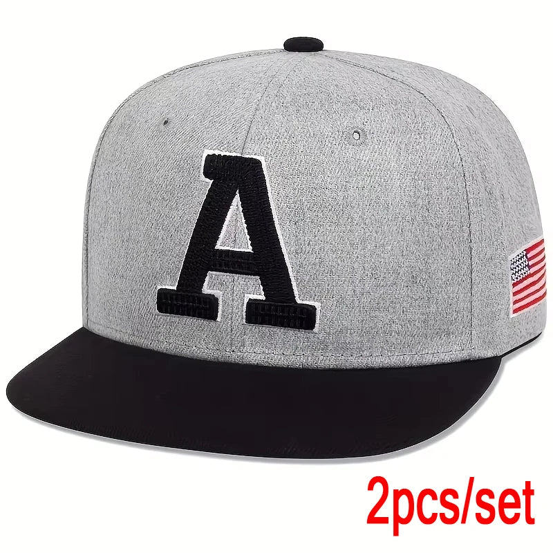 Fashion Men Hip Hop Cap A Letter Embroidery Baseball Caps cotton Snapback Hat Adult adjustment Outdoor Casual Sun Hats Bone