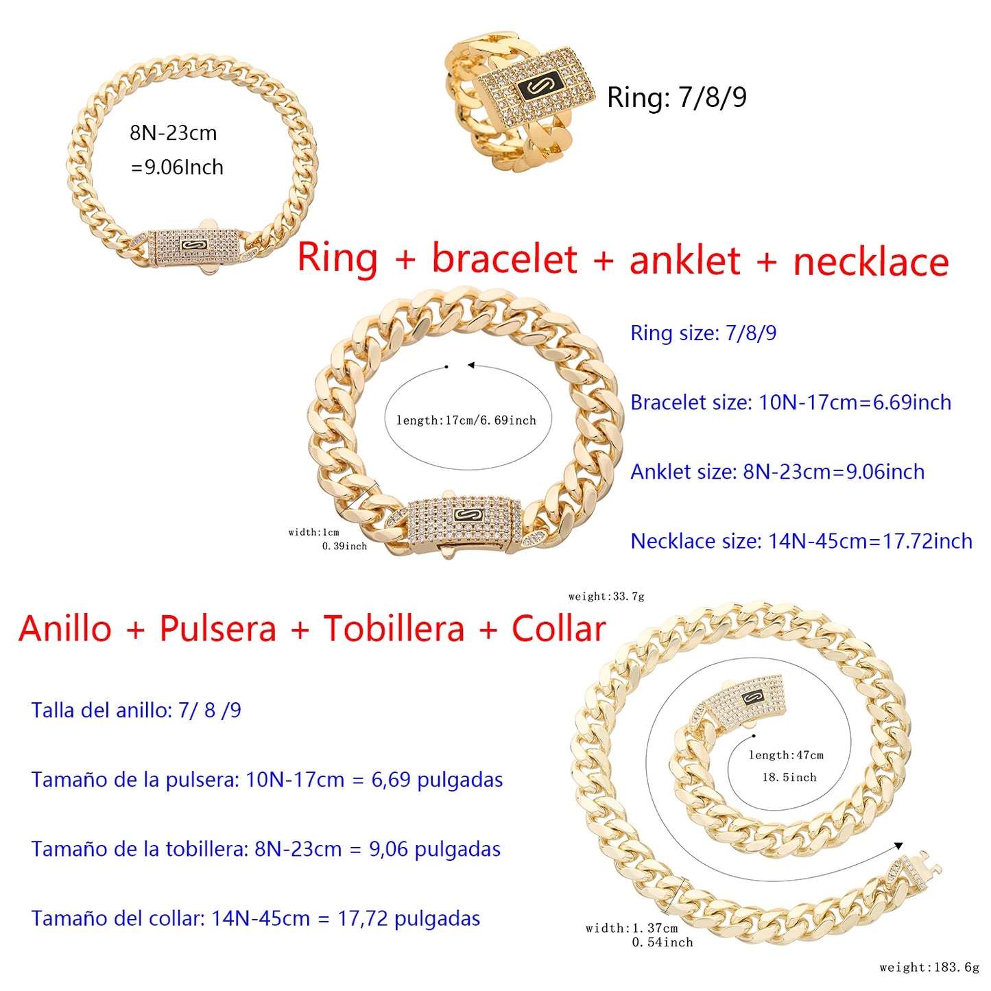2024 Monaco chain set high quality luxury party jewelry