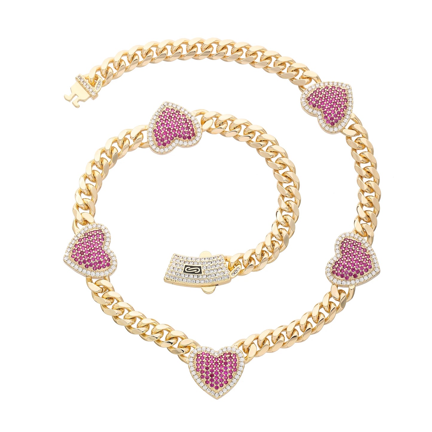 14K Gold Plated Copper heart Necklace for Men Women Adjustable 45-55cm Minimalist Jewelry