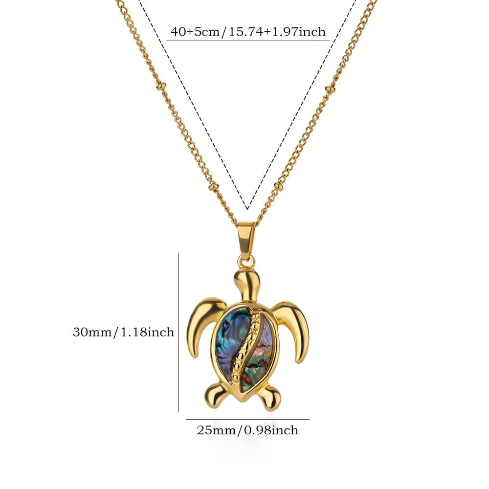 Colorful Sea Turtle Charm Necklaces For Women Gold Color Stainless Steel Animal Choker Necklaces Party Christmas Jewelry Gifts