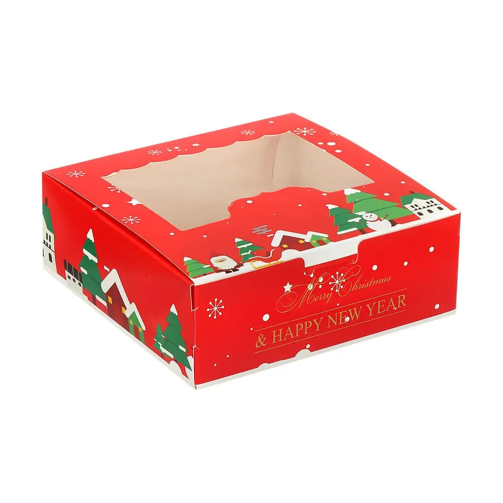 1/10pcs Nougat Cupcake Biscuit Gift Wrapping Box Cake Packaging Box Christmas Gift Box Christmas Cardboard Cake Boxes