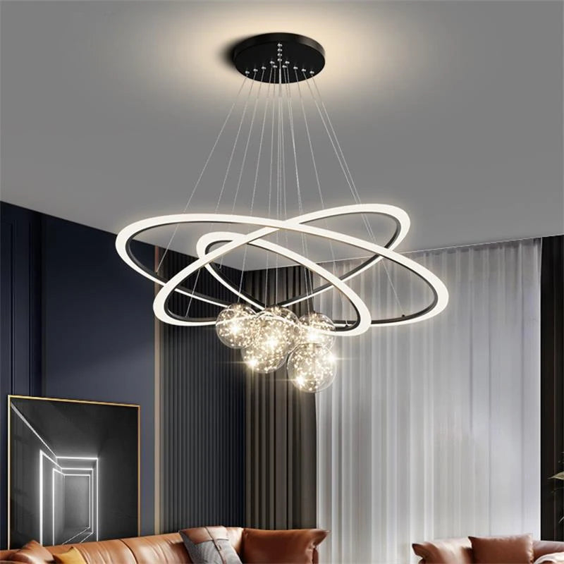Modern LED Chandeliers Indoor Remote Dimming Lighting Lamp For Living Room Bedroom Lamps star Decor Lusters Lights Droppshiping
