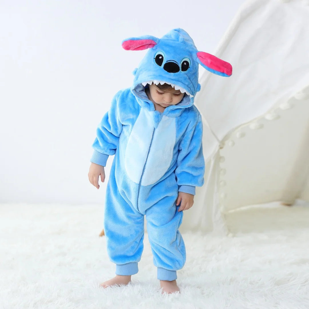 Baby Unisex Romper Kigurumi Infant Cute Stitch Dinosaur Animal Jumpsuits Newborn Cartoon Pajamas For Kids Boys Girls Christmas