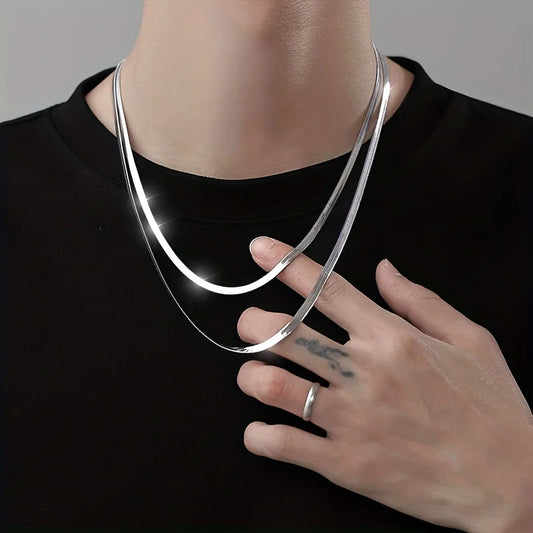 Fashion Punk Hip Hop Necklace Snake Chain Men Blade Chain For Unisex Party、Christmas gift、Thanksgiving Day、Birthday Gifts
