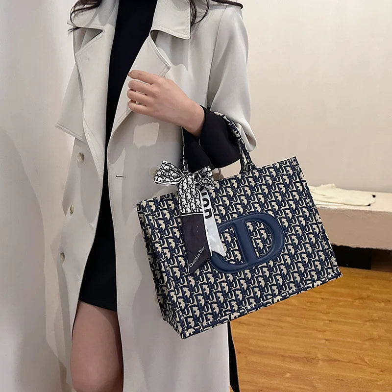 Large Tote Bag for Women 2026 | Spacious Canvas Shopper & Shoulder Bag, Fashionable Underarm Carryall for Daily Use