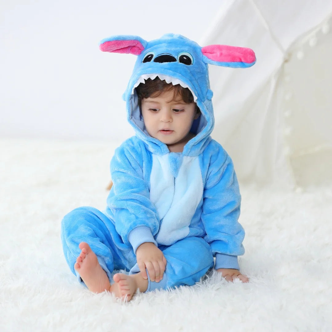 Baby Unisex Romper Kigurumi Infant Cute Stitch Dinosaur Animal Jumpsuits Newborn Cartoon Pajamas For Kids Boys Girls Christmas