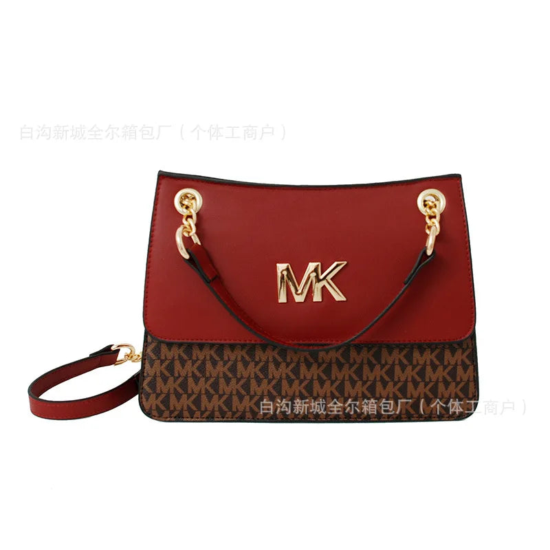 2025 Women's Small Square Bag - Shoulder Chain Design, Contrast Color, Stylish Texture, Large Capacity