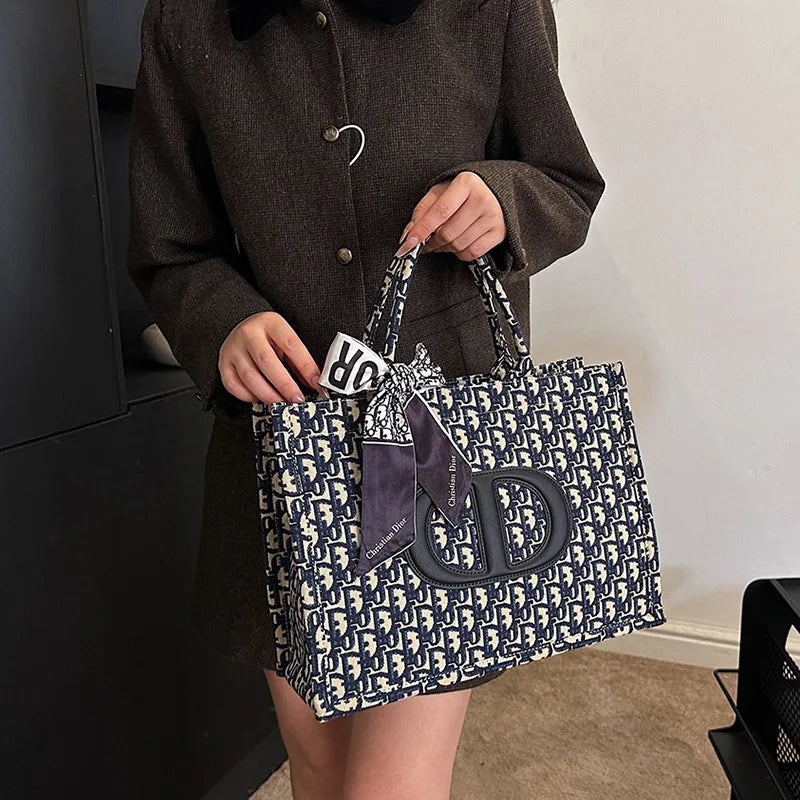 Large Tote Bag for Women 2026 | Spacious Canvas Shopper & Shoulder Bag, Fashionable Underarm Carryall for Daily Use