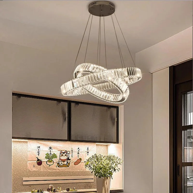 Modern Crystal stair chandelier lights indoor lighting Ceiling lamp hanging light led Chandeliers for living room indoor lightin