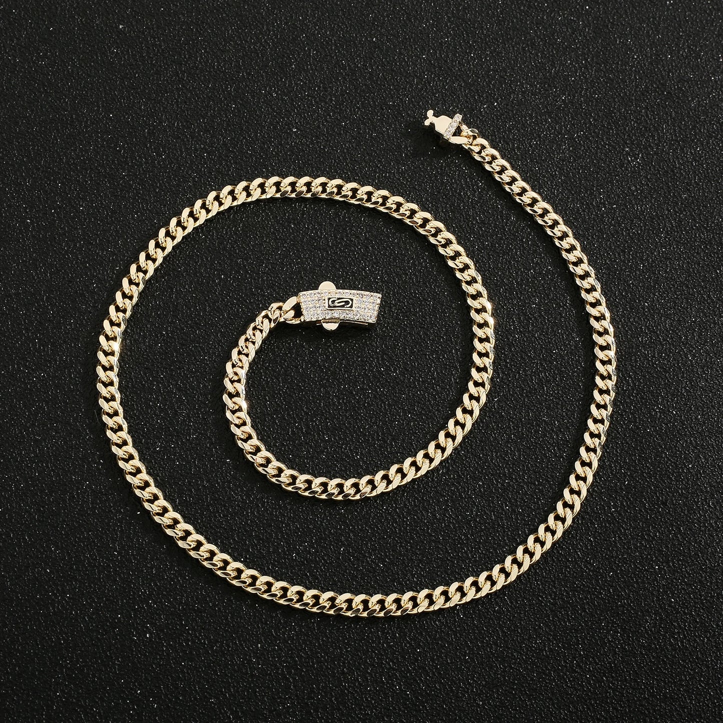 14K Gold Plated Brass Monaco 4mm Necklace High Quality Fashion Versatile Men's and Women's Jewelry Free Shipping Item