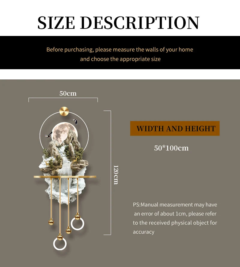 Original Design Magical Landscape Hanging Painting LED Luminous Decoration Painting Home Art Interior Art Wall for livingroom