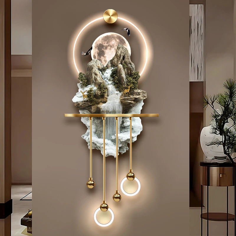 Original Design Magical Landscape Hanging Painting LED Luminous Decoration Painting Home Art Interior Art Wall for livingroom