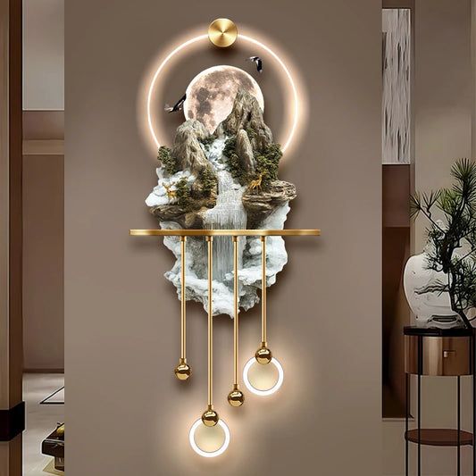 Original Design Magical Landscape Hanging Painting LED Luminous Decoration Painting Home Art Interior Art Wall for livingroom